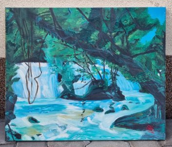 Mexický vodopád (olej na plátně 60x50cm)