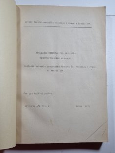 Metodická příručka pro archiváře Československého archivu