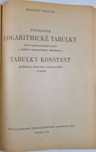 Pětimístné logaritmické tabulky a tabulky konstant