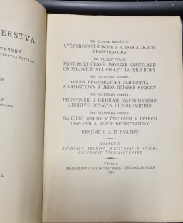 Sborník archivu Ministerstva vnitra Republiky československé - svazek II.