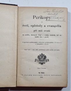 Perikopy čili řeči, epištoly a evangelia při mši svaté