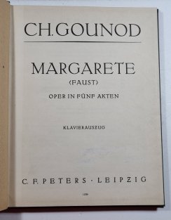 Margarete (Faust) - klavierauszug