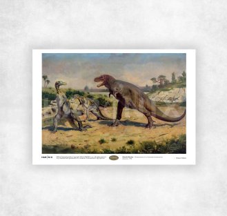 Zdeněk BURIAN - Tyranosaurus rex a Trachodon (Anatosaurus)  (1938) - A4