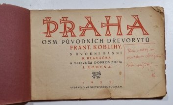 Praha - Osm původních dřevorytů Františka Koblihy