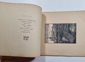 Praha - Osm původních dřevorytů Františka Koblihy