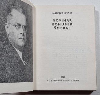 Novinář Bohumír Šmeral