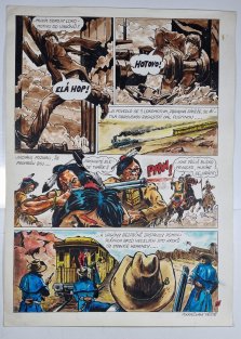 Štěpánek - originál kresby - Cesta kolem světa za 80 dní (str.64) - KOMETA 