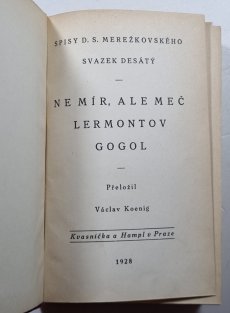 Ne mír, ale meč - Lermontov, Gogol