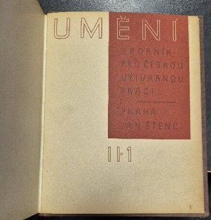 Umění - sborník pro českou výtvarnou práci sv. II. sešit 1/1928