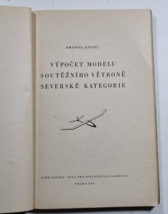 Výpočet modelu soutěžního větroně severské kategorie