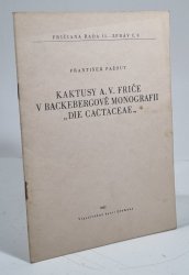 Kaktusy A.V. Friče v Backebergově monografii 