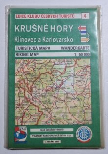 mapa - KČT 4 - Krušné Hory - Klínovec a karlovarsko 1:50 000