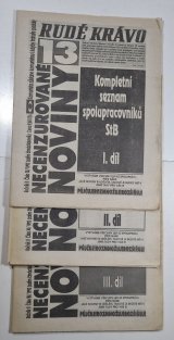 Kompletní seznam spolupracovníků StB I.-III. - Rudé krávo č. 13.,14.,15./1992