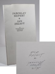 Jaroslav Seifert a Jan Zrzavý ve fotografiích Jaroslava Krejčího - 