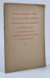Projev předsedy vlády Viliama Širokého v Národním shromáždění 2. března 1954 při projednávání zákonů o národních výborech a o volbách do národních výborů - 