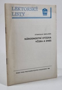 Národnostní otázka včera a dnes