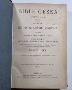 Bible česká (lidové vydání) 1. díl, Knihy Starého zákona svazek I. + II.