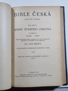 Bible česká (lidové vydání) 1. díl, Knihy Starého zákona svazek I. + II.