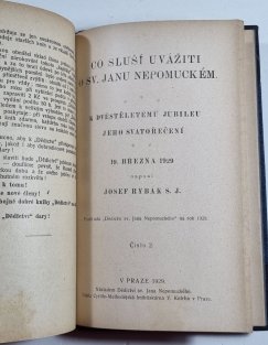 Svatý Jan Nepomucký I.-II. /  Co sluší uvážiti o sv. Janu Nepomuckém