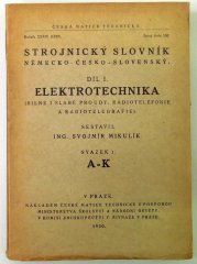 Strojnický slovník německo-česko-slovenský 1 - Elektrotechnika - 