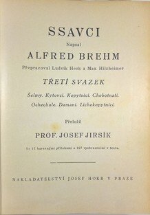 Brehmův život zvířat IV - Ssavci 1.-4.
