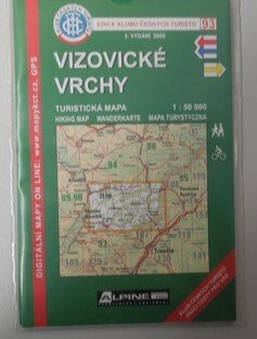 mapa - KČT 93 - Vizovické Vrchy