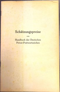 Handbuch der Deutschen privat-postwertzeichen Band I.