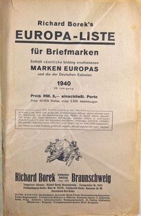 Borek's Europa-Liste für Briefmarken