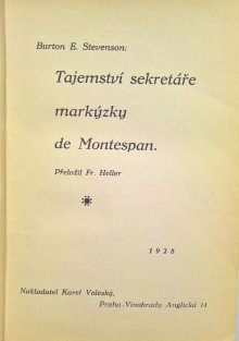 Tajemství sekretáře markýzky de Montespan