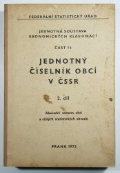 Jednotný číselník obcí v ČSSR - 2. díl - 