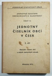 Jednotný číselník obcí v ČSSR - 2. díl
