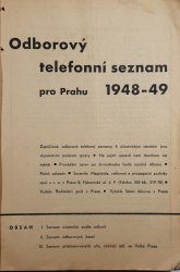 Odborový telefonní seznam pro Prahu 1948 1949 - 