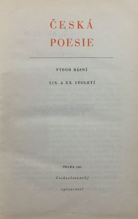 Česká poesie - Výbor básní XIX. a XX. století