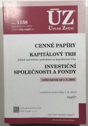 ÚZ 1138 - Cenné papíry, kapitálový trh, investiční společnosti a fondy - 