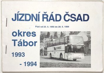 Jízdní řád ČSAD okres Tábor 1993-1994