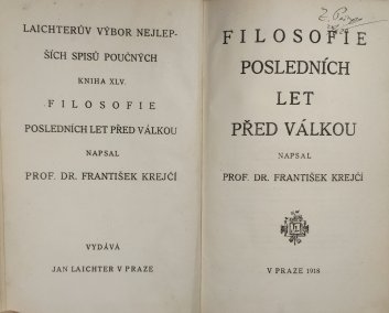 Filosofie posledních let před válkou