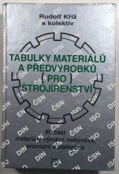 Tabulky materiálů a předvýrobků pro strojírenství III. - 