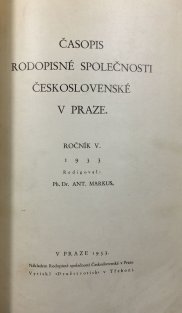 Časopis rodopisné společnosti v Praze ročník V.