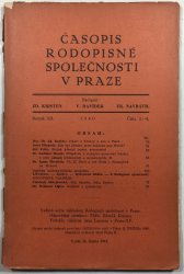 Časopis rodopisné společnosti v Praze ročník 3-4/1940 - 