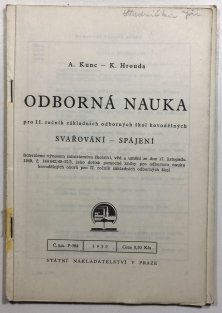 Odborná nauka pro II.ročník základních odborných škol kovodělných svařování - pájení