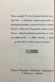 Památce Antonína Sovy