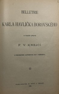 Belletrie Karla Havlíčka Borovského