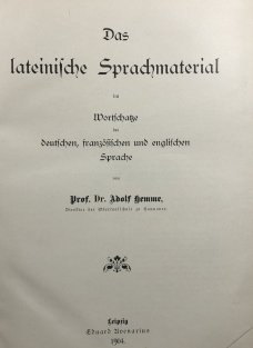 Das lateinische Sprachmaterial im Wotrschatze